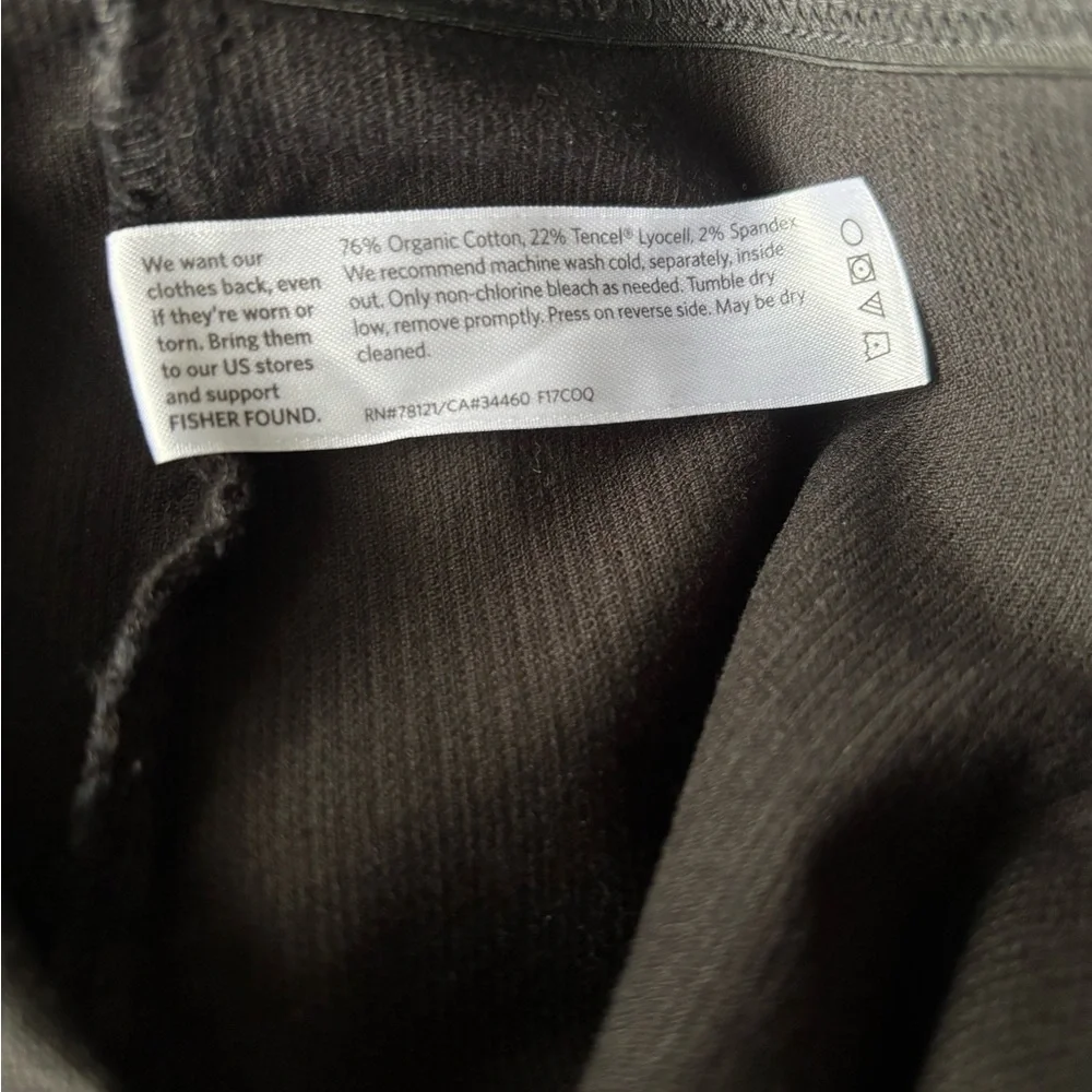 Eileen Fisher | Black Stretch Cotton Corduroy Trousers - Picture 5 of 5